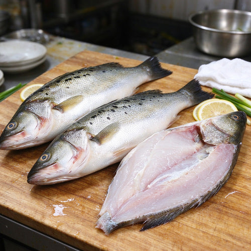 Fresh Sea Bass, Whole and Filleted - view 1